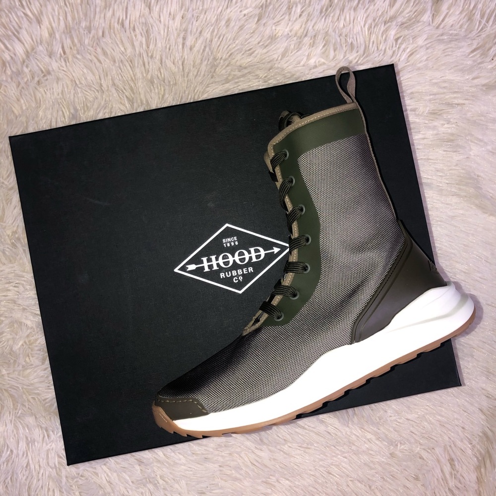 Hood Rubber lace up sneaker boots
